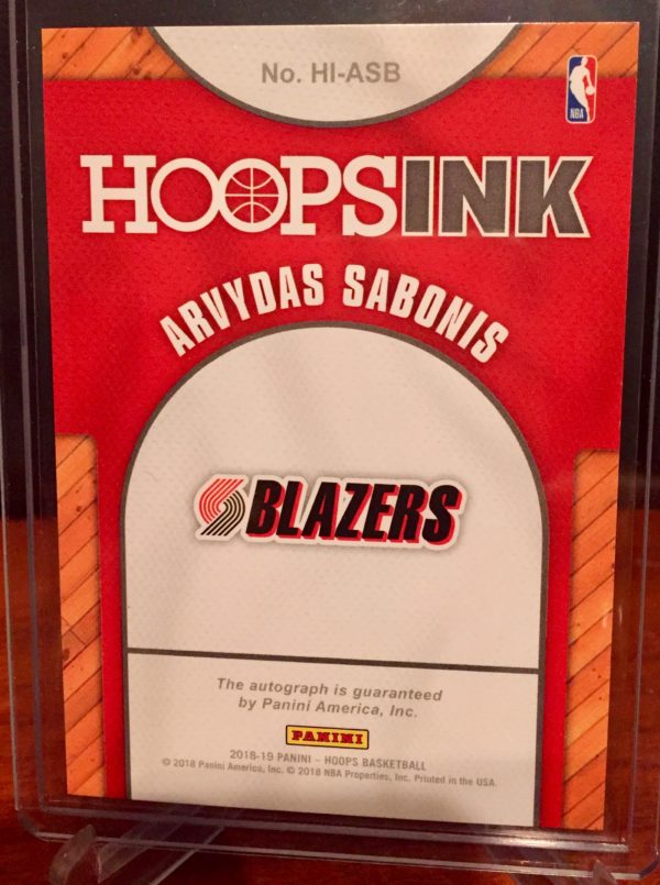 arvydas sabonis 2018-19 hoops ink autograph