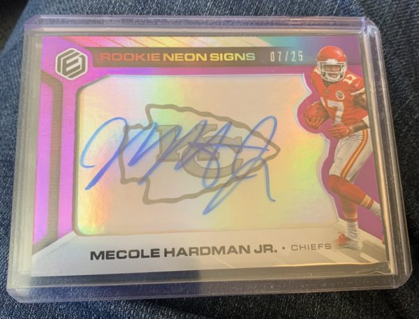 Mecole Hardman 2019 Elements Rookie Neon Signs RC Auto /25