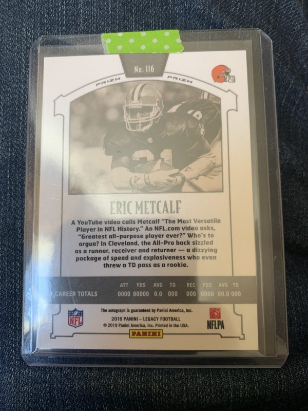 Eric Metcalf 2019 Legacy Legends Auto Prizm - Image 2